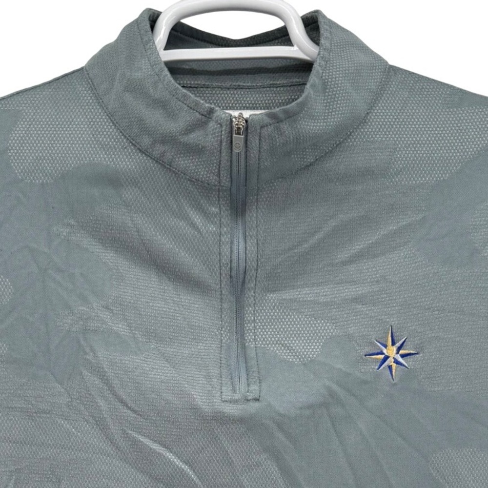 Peter Millar Crown Sport Large Grey Camo 1/4 Zip Pullover Jones Cup Sea Island